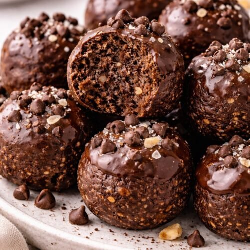 No-Bake Brownie Bites recipe card image