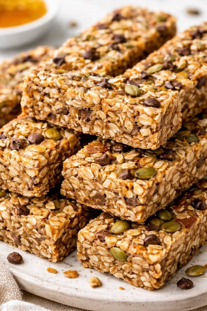 Healthy Chewy Granola Bars with Oats, Seeds &amp; Honey featured image