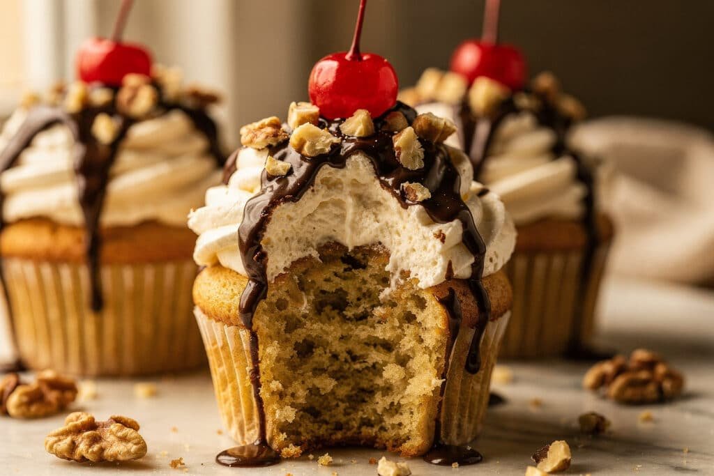 Homemade Banana Split Cupcakes featured image