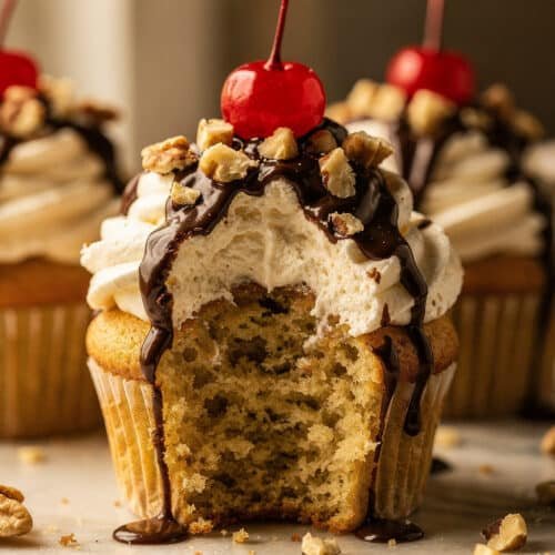 Homemade Banana Split Cupcakes featured image
