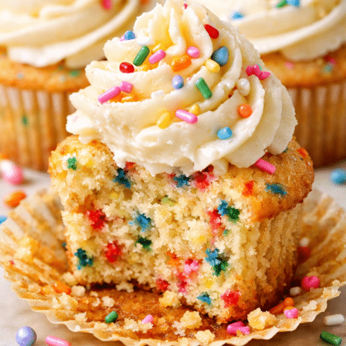 Bakery-Style Oven-Baked Homemade Funfetti Cupcakes Cupcake 3 Homemade Funfetti Cupcakes featured image
