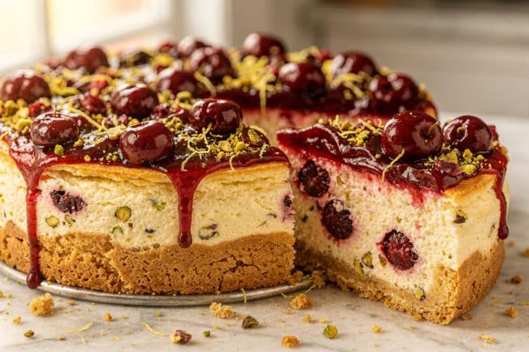 Luscious Lemon-Lime Cherry Pistachio Cheesecake featured image