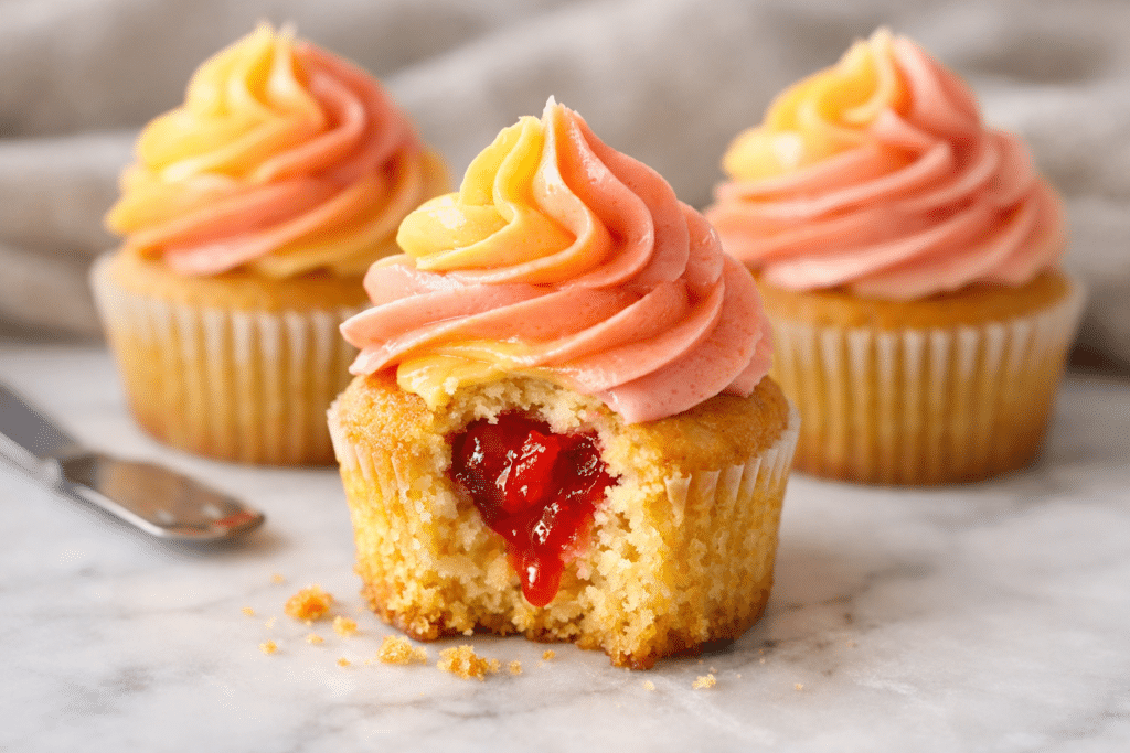 Mango Strawberry Sunset Cupcakes featured image
