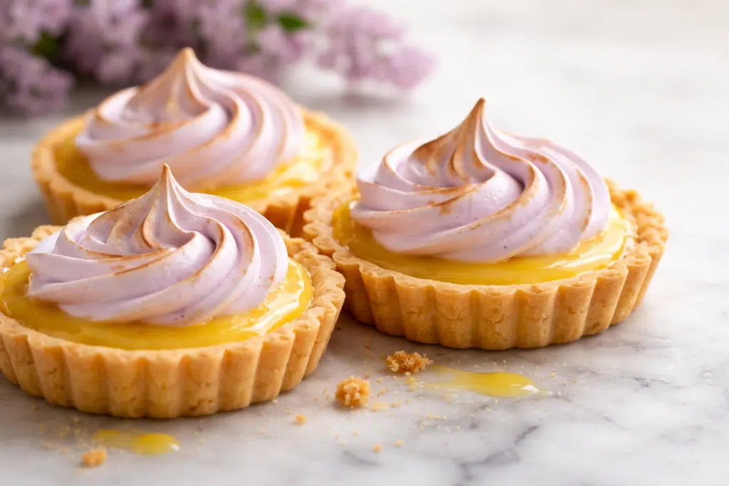 Mini Lemon Tart with Lilac Meringue : Spring Dessert featured image