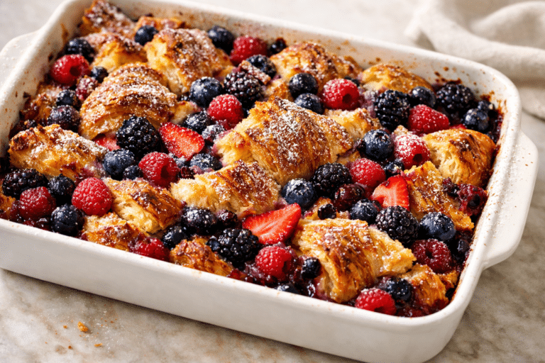 Overnight Berry Croissant Breakfast Bake featured image