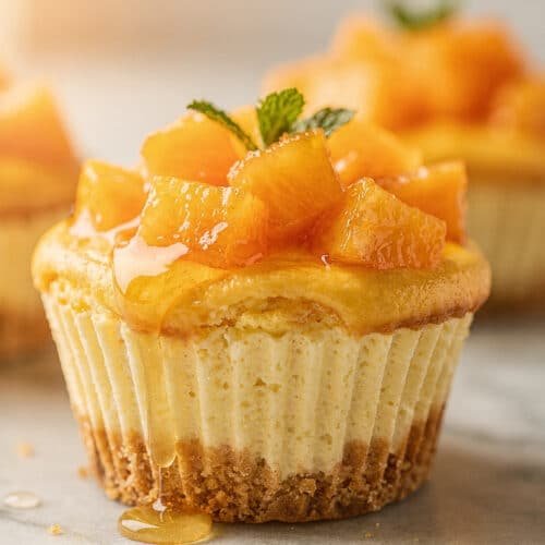 Peach & Honey Cheesecake Cupcakes – Creamy, Fruity, and Naturally Sweet Mini Desserts featured image