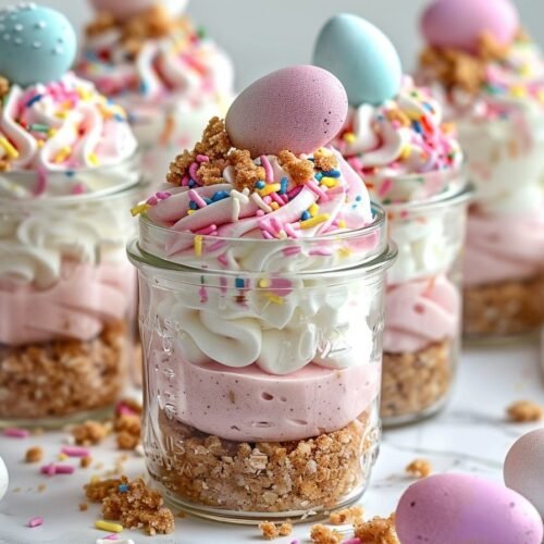 Easter Egg Cheesecake Jars recipe card