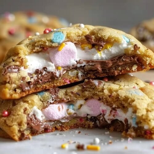 Chocolate Chip Peep Stuffed Easter Cookies recipe card