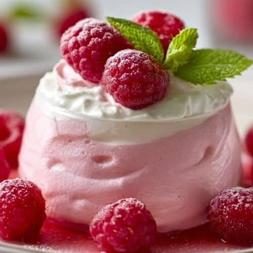Fresh Raspberry Cloud Mousse recipe card