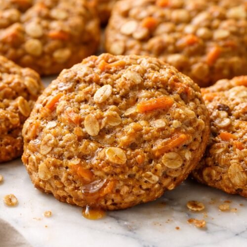 Low Calorie 4 Ingredient Carrot Cake Cookies recipe card