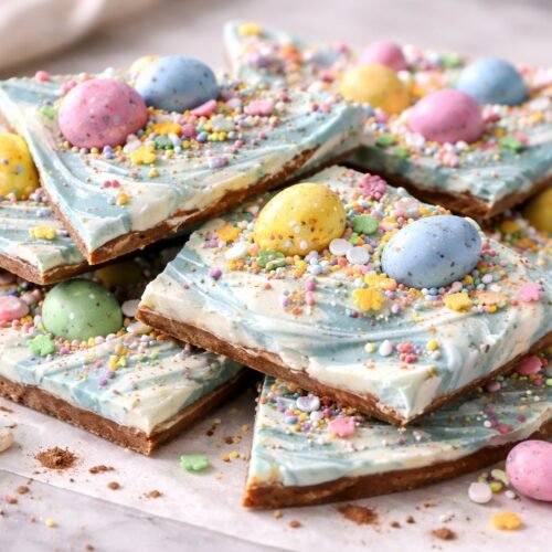 Robin Egg Easter Bark recipe card