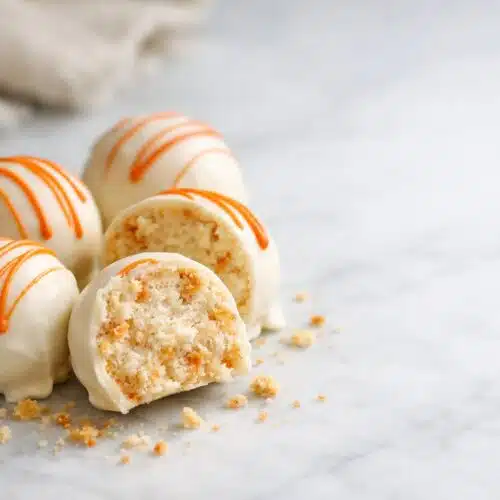 Carrot Cake Cheesecake Bites recipe card