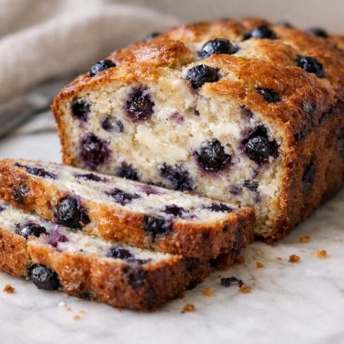 Blueberry Cream Cheese Bread recipe card