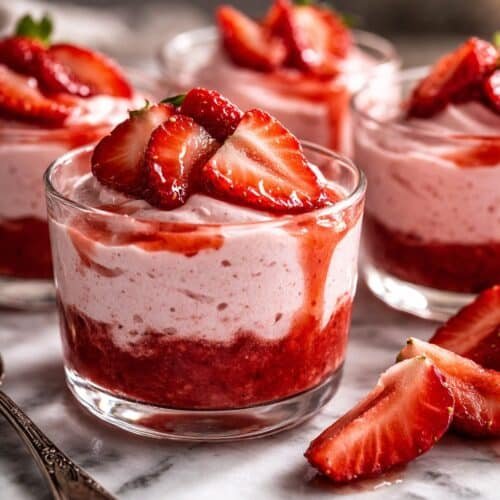 Easy Fresh Strawberry Mousse recipe card