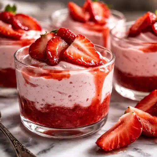 Easy Fresh Strawberry Mousse recipe card