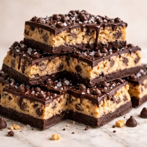 Healthy Cookie Dough Bark recipe card