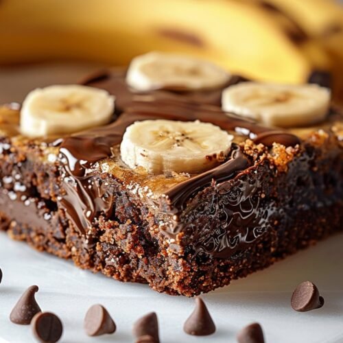 Fudgy Banana Bread Brownies recipe card