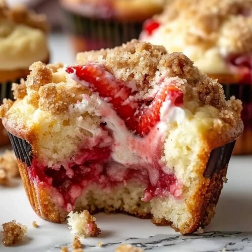 Strawberry Cream Cheese Muffins recipe card