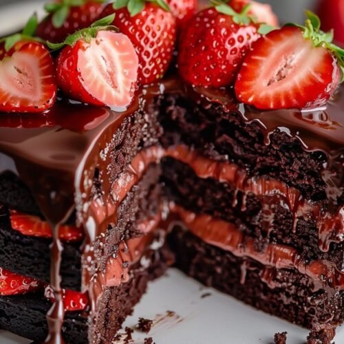 Indulgent Strawberry Chocolate Shell Cake That Wows Every Time recipe card