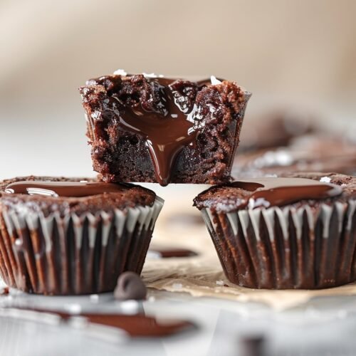 Chocolate Lava Brownie Bites - Vigome recipe card