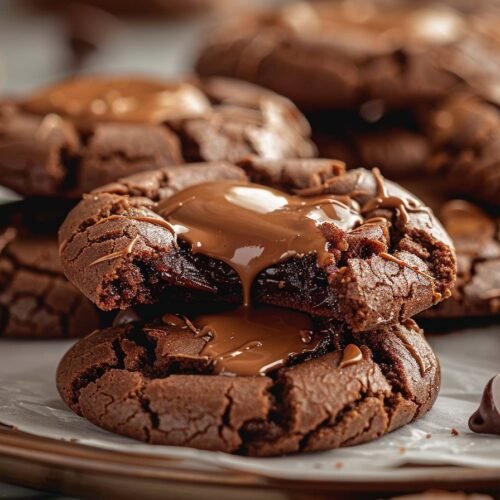 Chocolate Peanut Butter Lava Cookies: Gooey Surprise recipe card