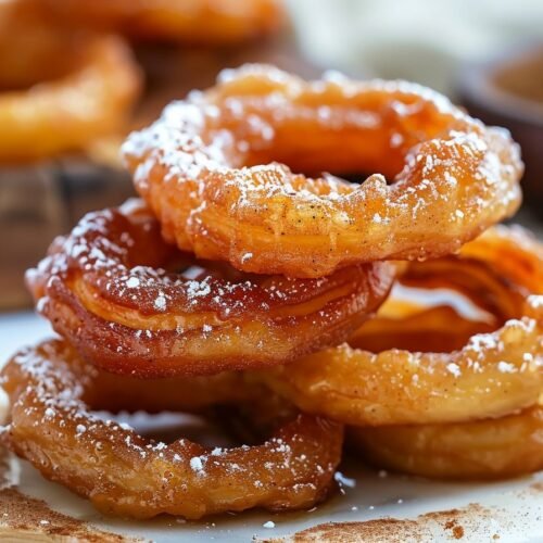 Fried Cinnamon Apple Rings: Crispy, Sweet Apple Bliss! recipe card