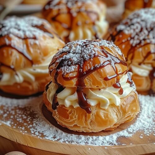 Mastering Italian Cream Puffs with Custard Filling recipe card