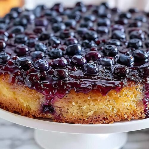 Best Homemade Blueberry Upside Down Cake recipe card