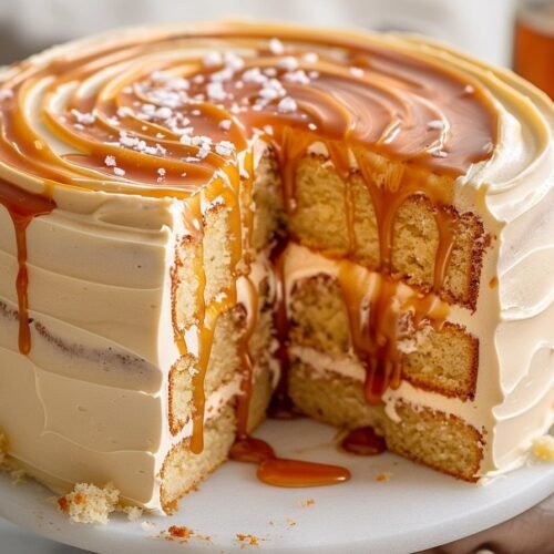 Salted Caramel Cake recipe card