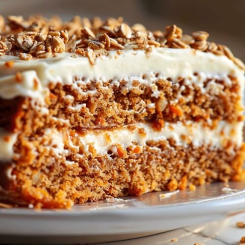 Easy Flourless Oatmeal Carrot Cake recipe card