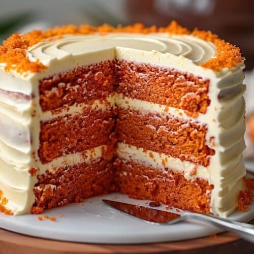 Orange Velvet Cake with Orange Cream Cheese Frosting recipe card