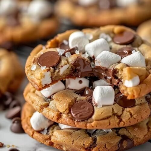 Vanilla Marshmallows Chocolate Chip Cookies recipe card