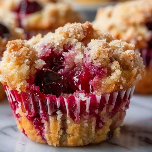 Cherry Cobbler Muffins Delightful recipe card