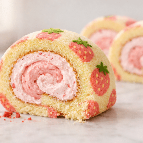 Strawberry Cake Roll with Japanese-Inspired Strawberry Pattern and Fluffy 4 Strawberry Cake Roll with Japanese-Inspired Strawberry Pattern and Fluffy Strawberry Whipped Cream featured image