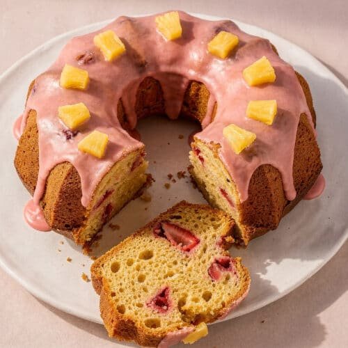 Strawberry Pineapple Pound Cake recipe card image