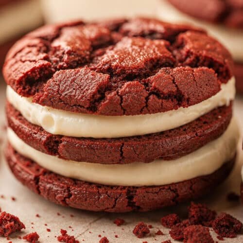 Ultimate Red Velvet Cookie Sandwiches with Cream Cheese Filling featured image