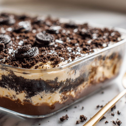 Easter Dirt Cake Dessert Casserole with Creamy Pudding featured image