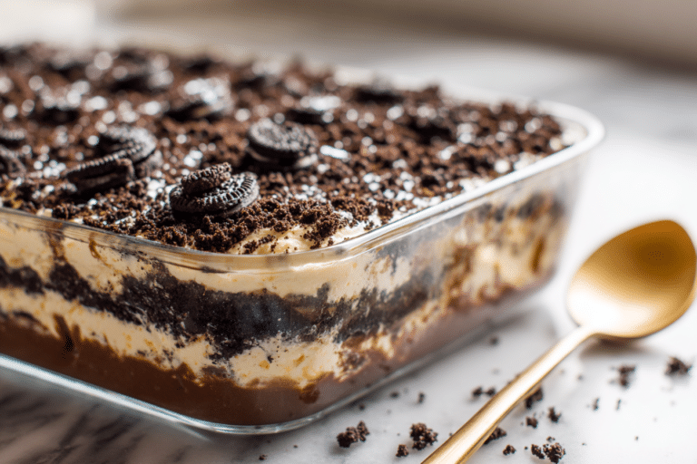 Easter Dirt Cake Dessert Casserole with Creamy Pudding featured image