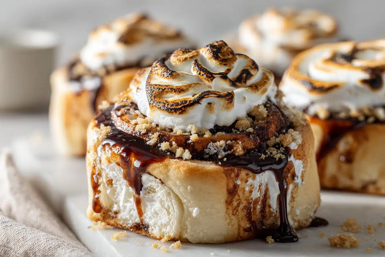 Gooey S'mores Rolls recipe card image