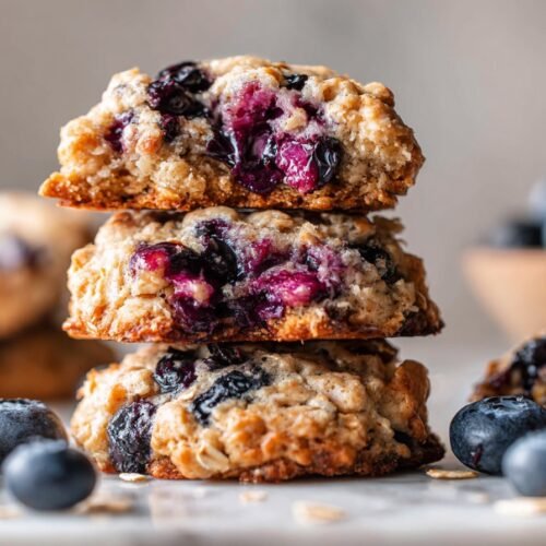 Best Chewy Blueberry Oatmeal Cookies recipe card image