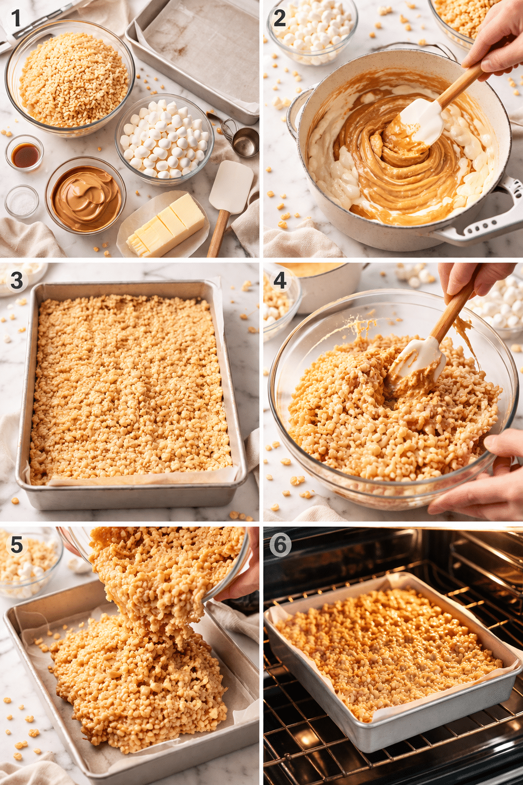 Peanut Butter Rice Krispie Treats Easy No Bake Recipe instructions image