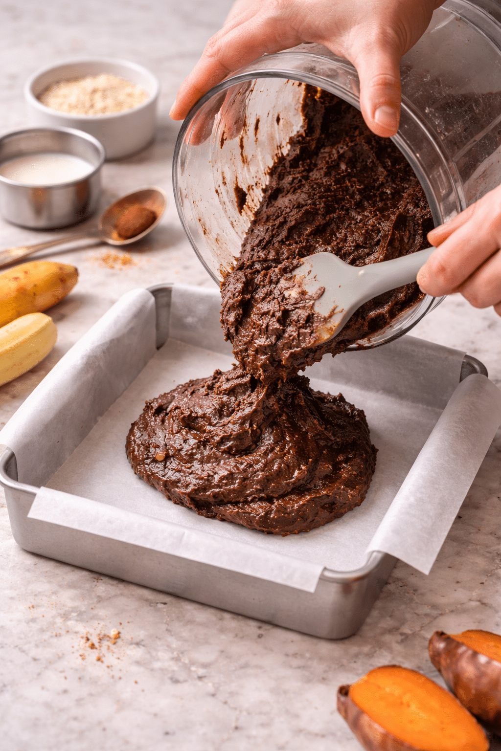 Vegan Sweet Potato Brownies with Fudgy Chocolate Flavor instructions image