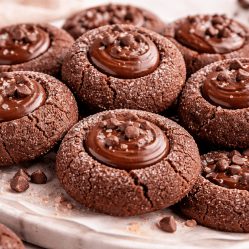 Chocolate Thumbprint Cookies with Soft Fudgy Centers featured image