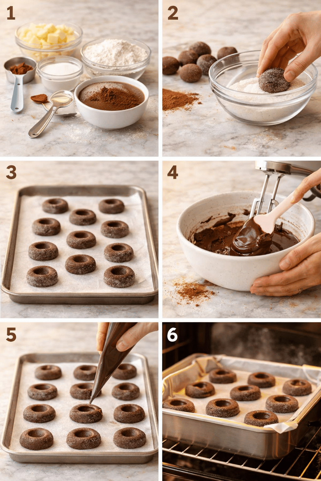 Chocolate Thumbprint Cookies with Soft Fudgy Centers instructions image