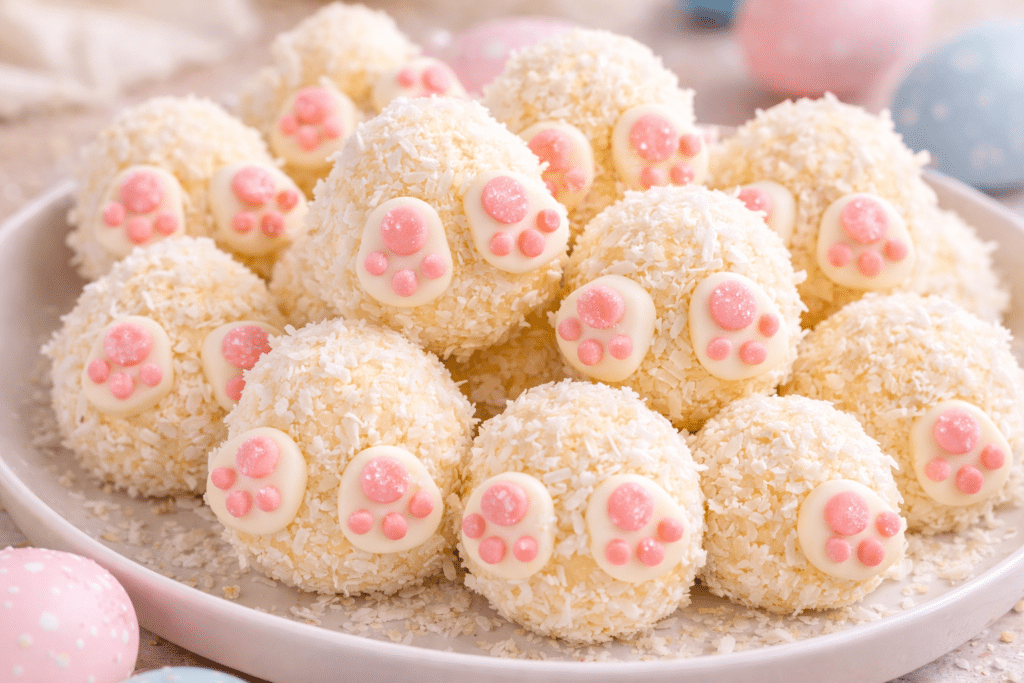 Easter Bunny Coconut Tails Recipe with Fluffy Marshmallow