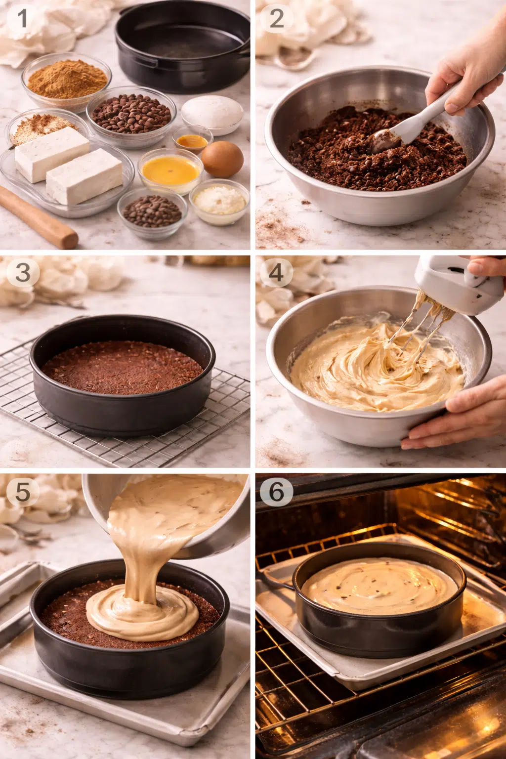 Reeses Peanut Butter Cheesecake Recipe with Chocolate Crust instructions image