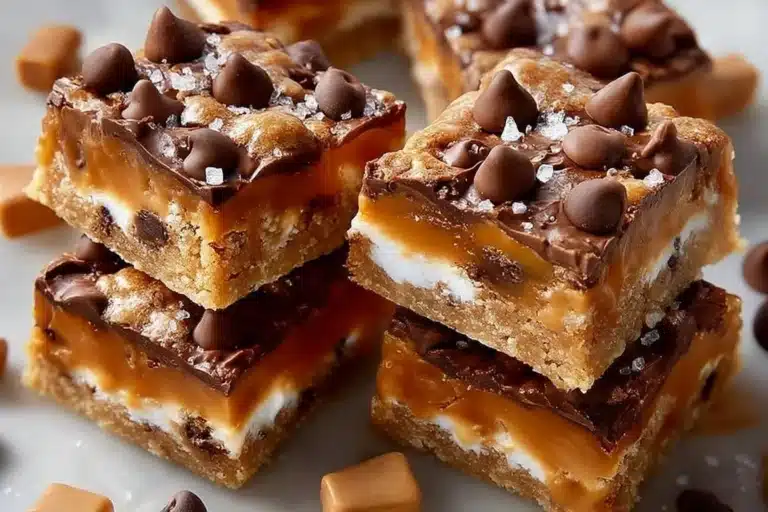 Delicious Better Than Anything Bars with layers of chocolate and caramel.