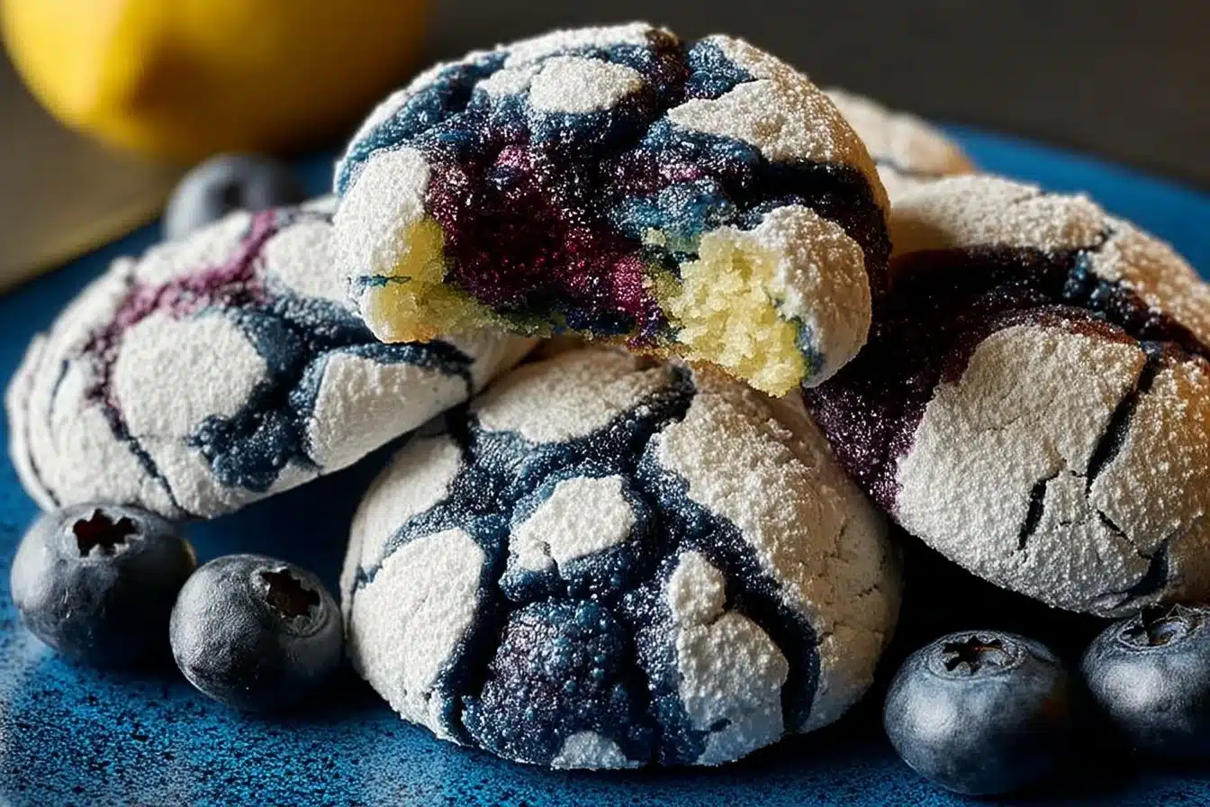 Blueberry Lemon Crinkle Cookies
