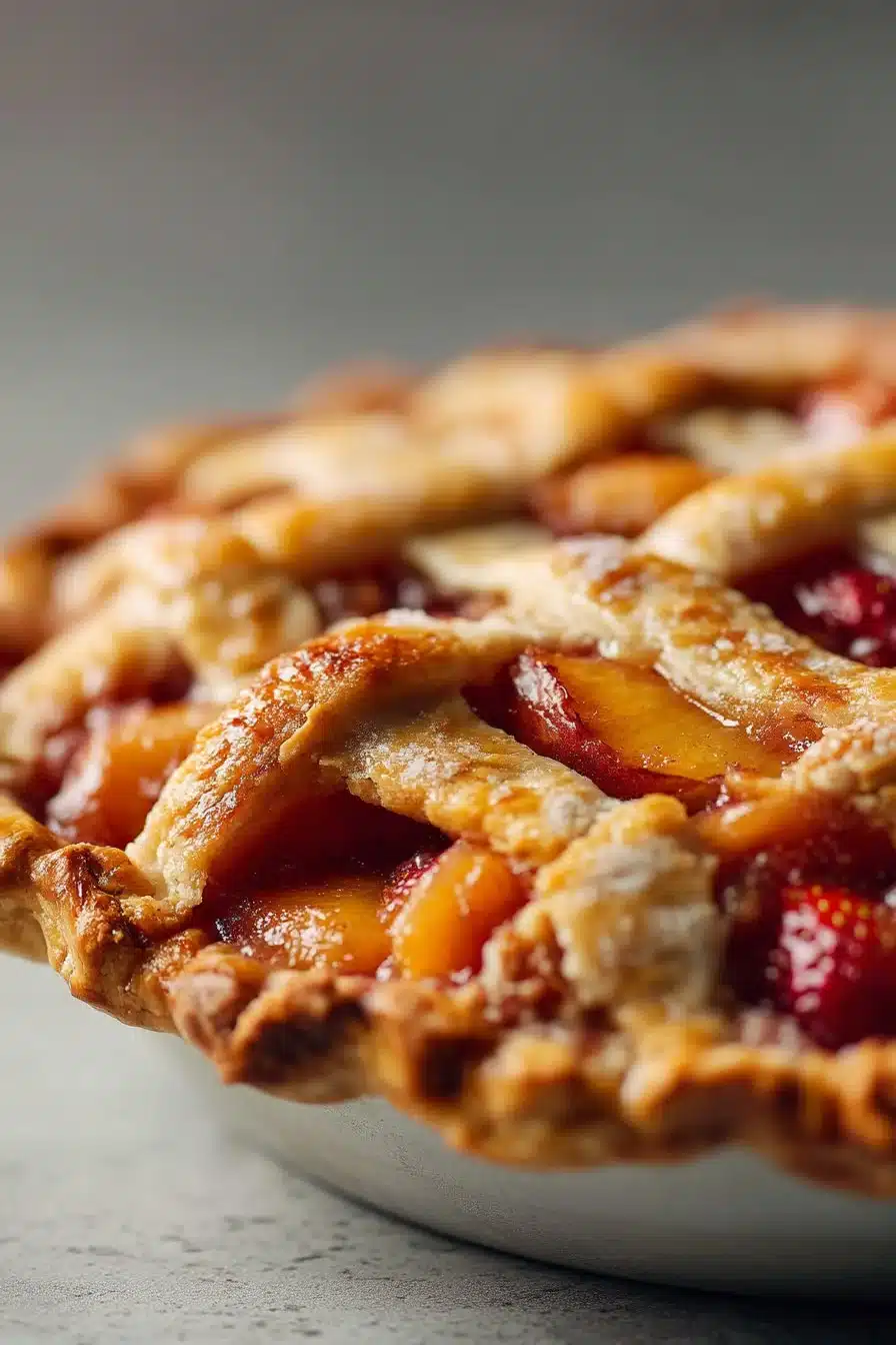 Brown Butter Strawberry Peach Pie