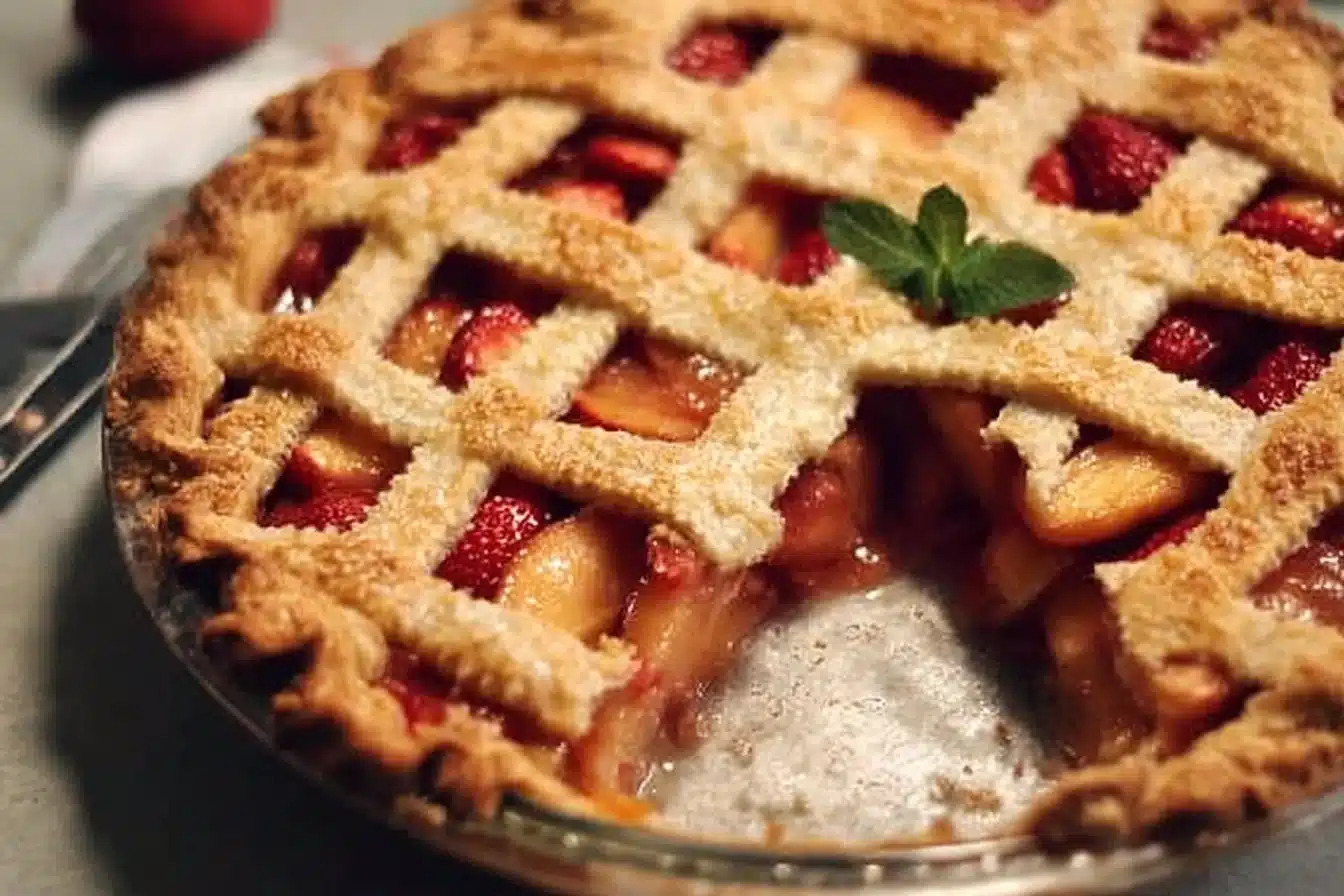 Brown Butter Strawberry Peach Pie
